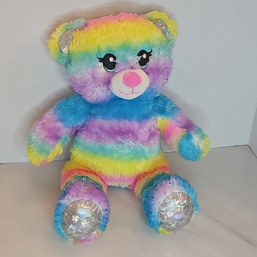 Build A Bear Rainbow Plush Teddy Bear